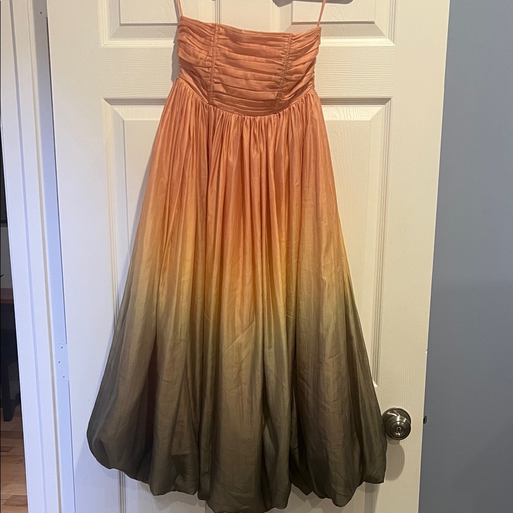 & Other Stories Peach to Olive Ombre Strap Dress